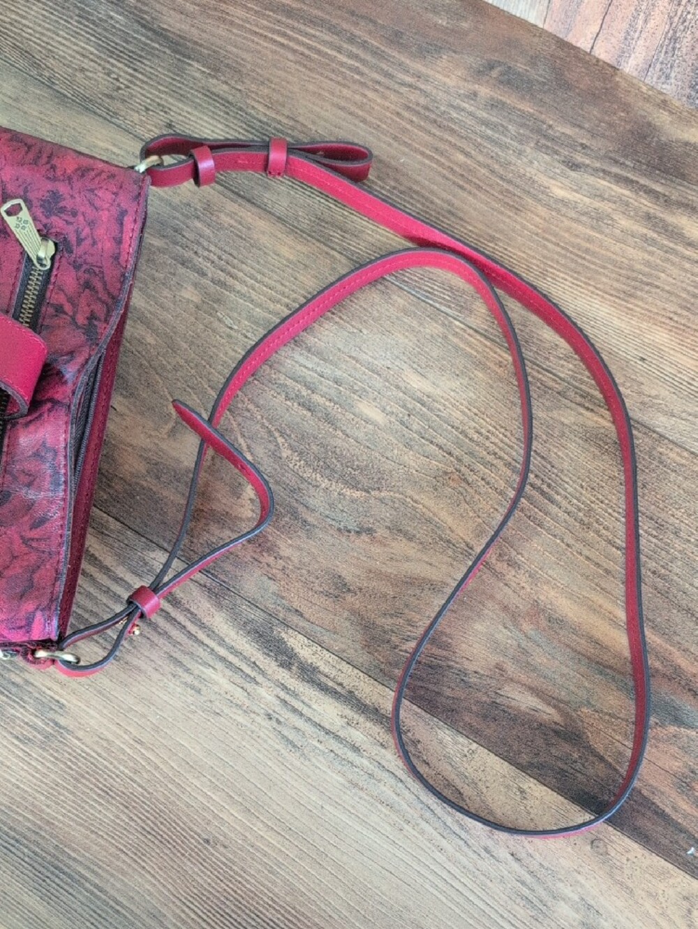 Patricia Nash Irving Leather Floral Etched Rose Crossbody M397 - Picture 13 of 16